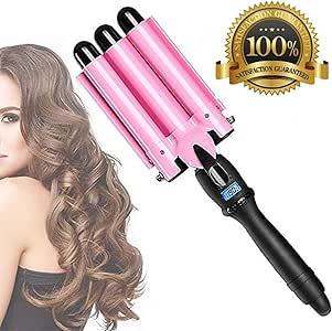pink 3 barrel curling iron
