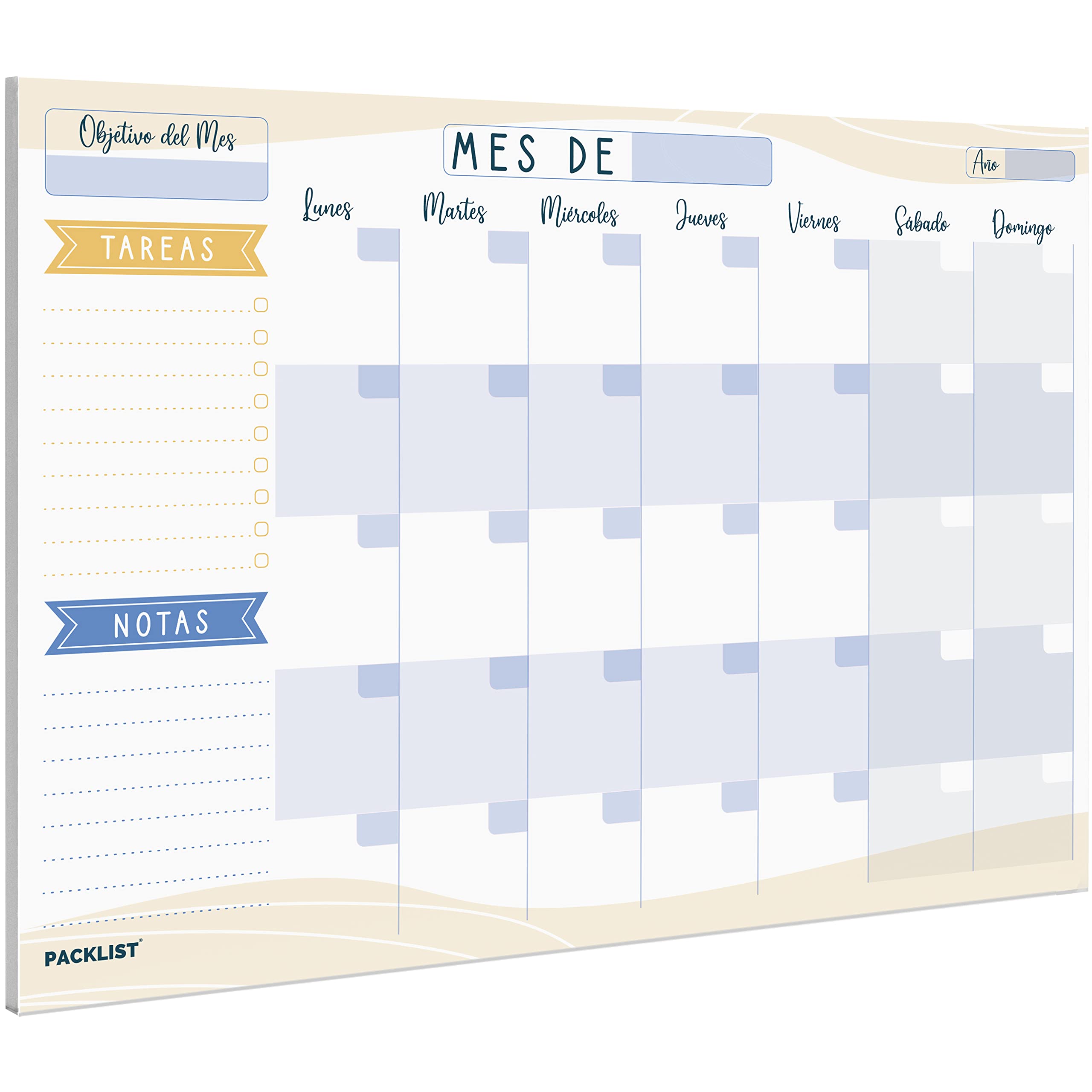 PACKLIST Planificador Mensual, Organizador Mensual A4 - Agenda Mensual Calendario Perpetuo 2023/24/25 - Monthly Planner, Planner Mensual, 25 Hojas. Agenda Planificador en Formato Calendario Mensual — image 1