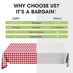 Pureegg Plastic Table Cloth Disposable 10 Pack, 54