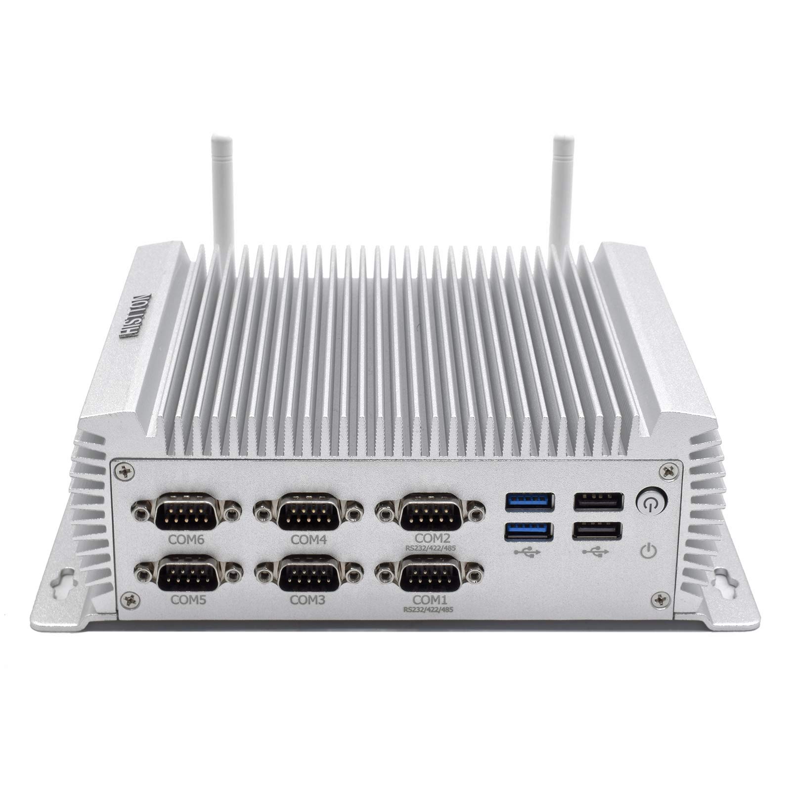 HISTTON Fanless Mini PC, Industrial PC Core i7-4500U with Windows 10 /Linux Ubuntu, 8GB RAM, 128GB SSD, 4 RS232 COM, 2 RS485 COM, 2 LAN, HDMI, VGA, WiFi