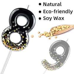 Hongplus Black Gold Confetti Number 60 Birthday