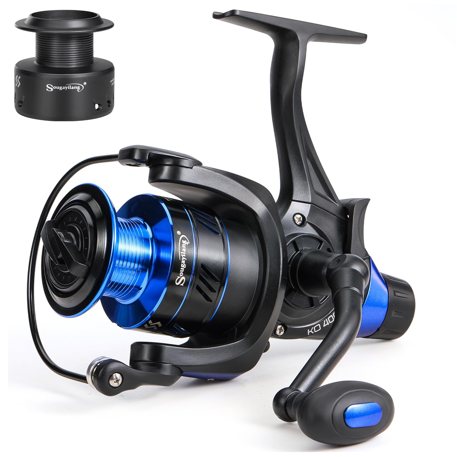 Sougayilang Fishing Reels Carp Fishing Reel 13+1BB Spinning Reels, Smooth, Powerful Fishing Reel, Carp Reel with Spare Spool-KOL40