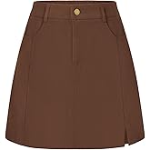 Belle Poque Women Corduroy Mini Skirt with Pockets Classic A-Line Fall Winter Basic Short Skirts