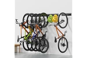Housolution Bike Storage Rack 48Inch for 6 Bikes + 5 Helmets, Up to 500lbs, Heavy Duty Bike Hangers for Garage, Bike Hooks fo