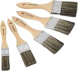 Genixart Double Thick Chip Paint Brush Set 5 Pcs Wood Handles