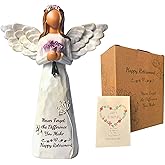 DUDULOVY Retirement Gift for Woman, 5.5” Angel Figurine with Retirement Card, Retirement Party Decorations, Happy Retirement Gift for Coworkers Friends Teachers(Purple)
