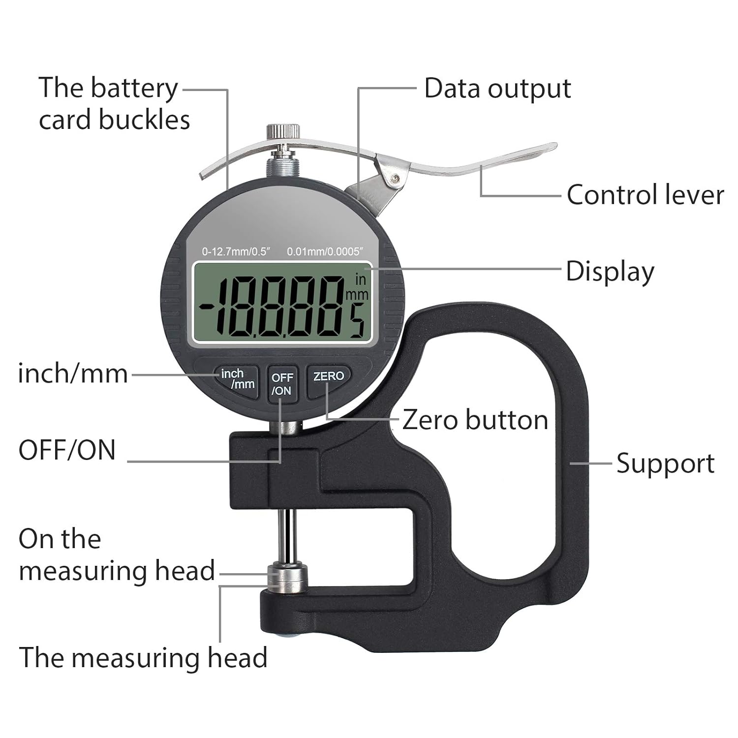 Neoteck Digital Thickness Gauge 012.7mm Neoteck