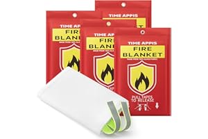 TIME APPIS Fire Blanket, 4 Pack Emergency Fireproof Blankets for Home and Kitchen, 40''x40'' with Reflective Strips Heavy Duty Fiberglass Insulation Fireblanket, Emergency Survival Safety for Camping Car BBQ