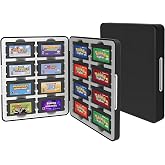 QUBAMG GBA Game Case Compatible with Game Boy Advance, Holds 16 GBA Game Cartridges, Silicone Slots with Magnetic Closure, Portable Travel Organizer Storage Box for GBA Collectors