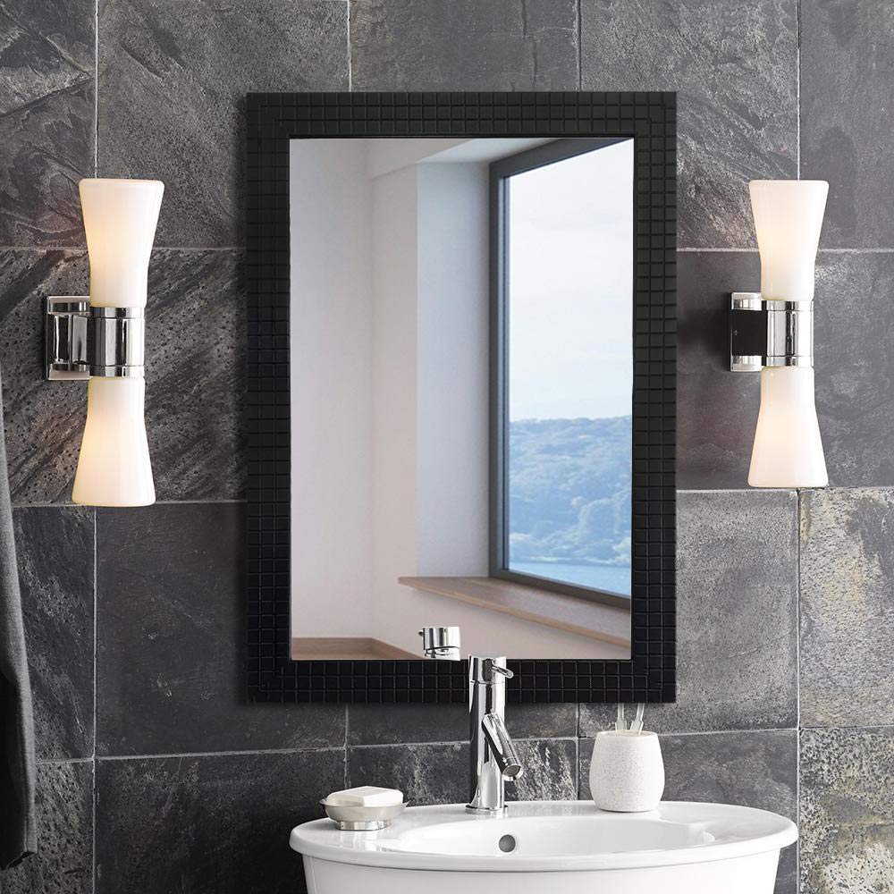 Buy Art Street Marble Black Wall Mirror Outer Size 15 x 21 Inches