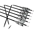 TTFLY FLETCHING 30 Inch Carbon Arrow Handmade Targeting Practice Arrows with Removable Tips Hunting Archery for Recurve Longbow Compound Bow (Pack of 6)