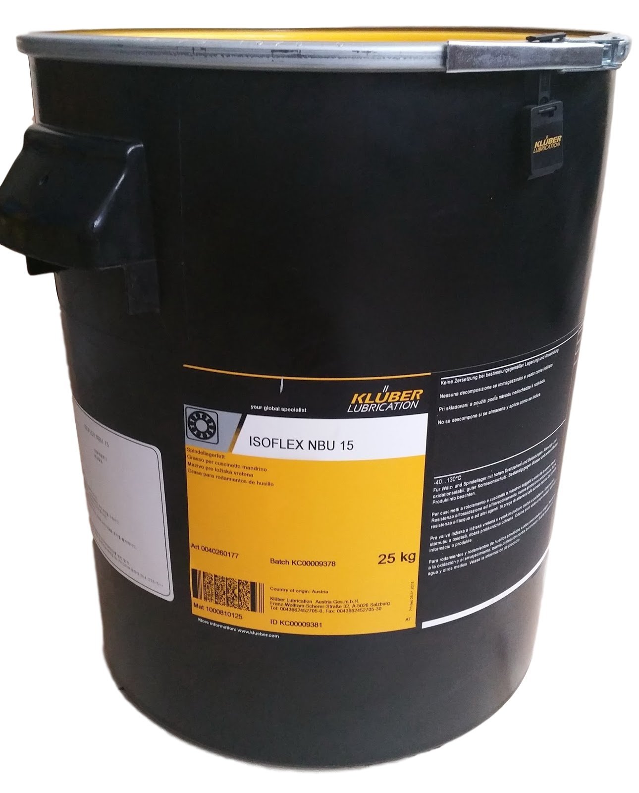 Kluber Isoflex Nbu 15 High Speed Spindle Bearing Grease 25 Kg Can Buy Online In Bosnia And Herzegovina At Bosnia Desertcart Com Productid 33753690