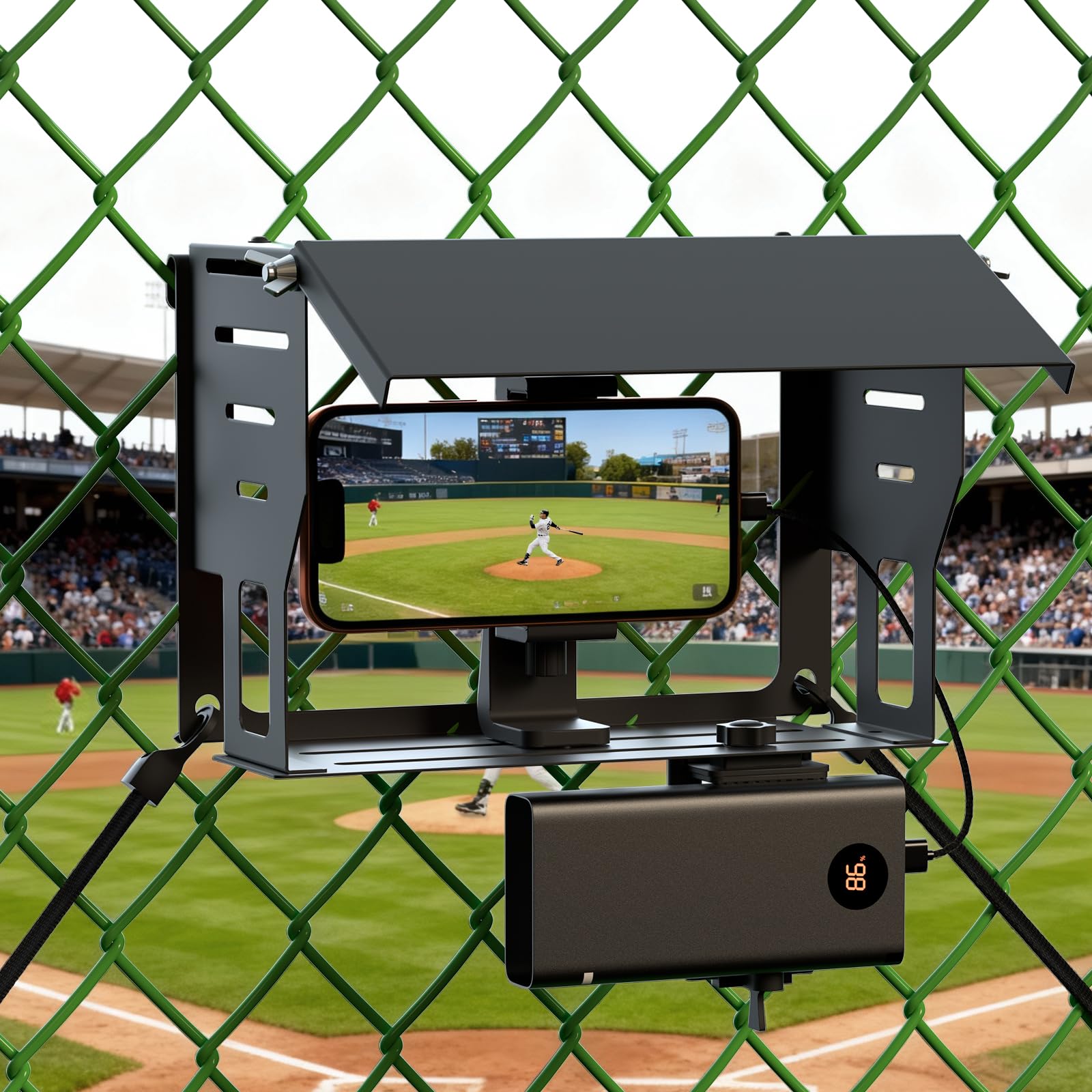 Photo 1 of ***MISSING PARTS***
OCERAVE Cell Phone Fence Mount with Adjustable Shade, Game Changer Mounting Kit Compatible iPhone, Samsung, GoPro, Mevo Start and Other Action Cameras, for Baseball Softball Tennis