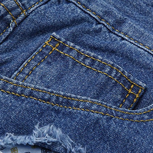iYYVV Mens Skinny Stretch Denim Pants Distressed Ripped Frayed Slim Fit Jeans Trousers