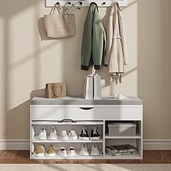 ChooChoo Storage Bench with Cushion, Shoe Bench