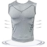 Evolv V Boost Men Shirt Ionic Slashes Shaping Sleeveless Compression Tank Top Men Slimming Shapewear Undershirt