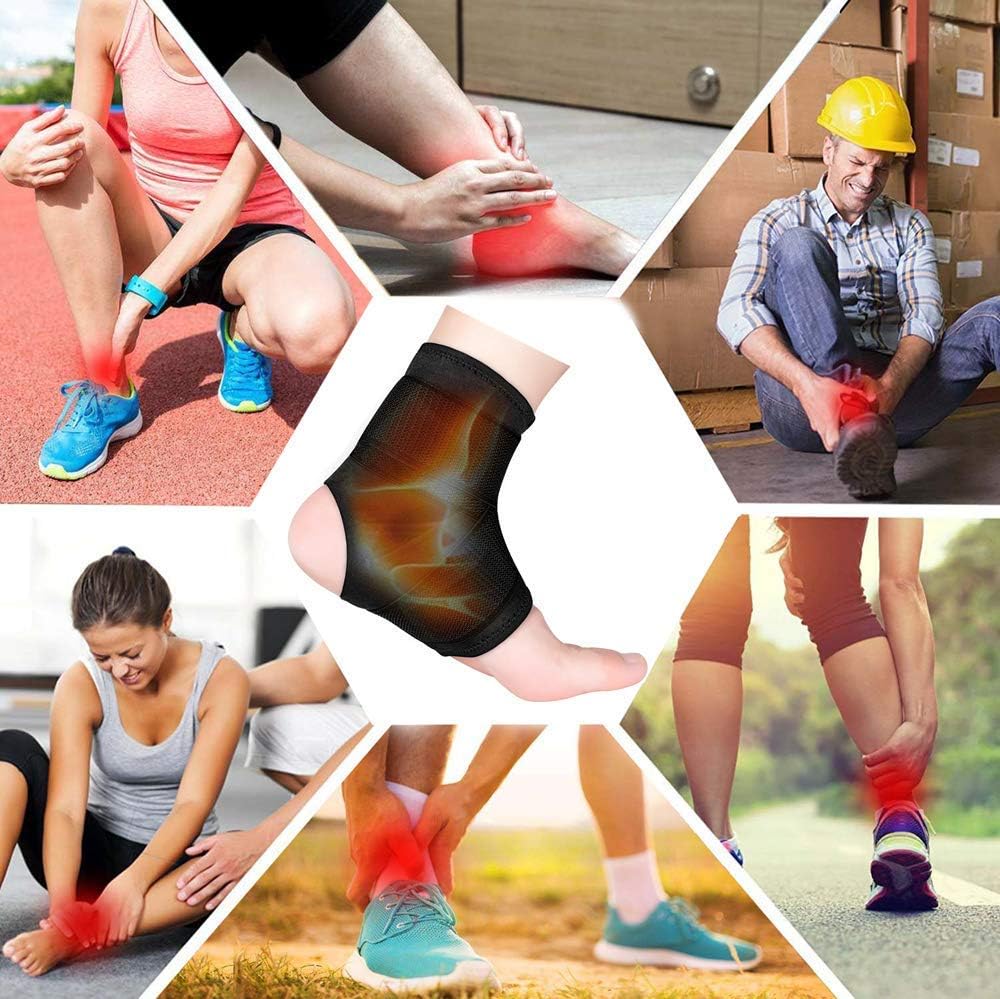 Ankle Brace, 2PCS Breathable & Strong Ankle Support for Sprained Ankle, Stabiling Ligaments, Prevent Re-Injury, Compression Ankle Support Brace with Adjustable Wrap (S): Sports & Outdoors