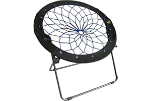 Zenithen Foldable 32" Bunjo Bungee Chair, Indigo (Pack of 1) - Lightweight Collapsible Seating for Teens, Adults, Dorms, Bedrooms, Camping & Gaming - 225lb Capacity Portable Seat