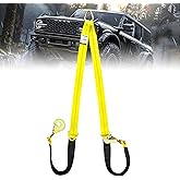 SENKEYFE Axle V-Bridle Tow Strap, 2" x 6' Axle Tie Down Straps 4700LBS, with Snap Hooks Cordura Sleeve and Axle Straps, D Rin