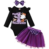 Baby Girl Halloween Costumes My 1st Halloween Outfits Romper+ Tutu Skirt+ Striated Leg Warmer+ Bunny Headband Outfit Set