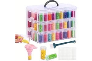 Huacan Diamond Painting Storage Container 150 Slots Bead Organzier with Diamond Painting Accessories and Tools for DIY Diamond Art