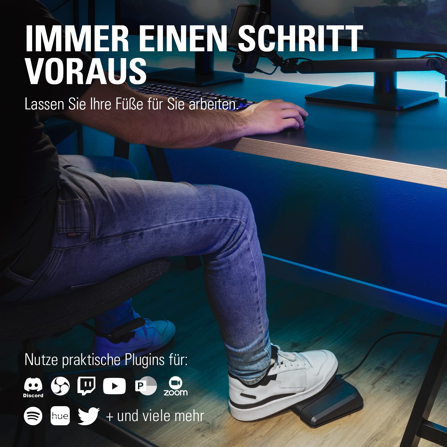 Elgato Stream Deck Pedal – Freihand-Studio-Controller, 3 Makro-Fußpedale, Auslösen von Aktionen in Apps und Software wie OBS, Twitch, YouTube und anderen, für Mac und PC 4