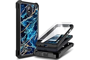 WDHD Case for Nokia C100 with Tempered Glass Screen Protector, Full-Body Protective Shockproof Rugged Bumper Cover, Impact Resist Phone Case (Sapphire)