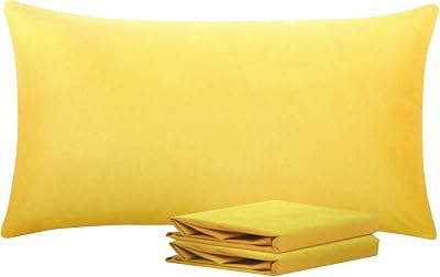NTBAY 2 Pack Pillowcases 50x90 cm Microfiber Yellow Wrinkle Fade Stain