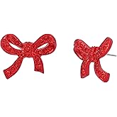Betsey Johnson Jewelry Women's Love Spell Pavé Bow Stud Earrings