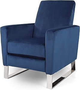 Christopher Knight Home Arvin Push Back High Leg Recliner, Cobalt, Silver