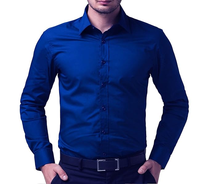 royal blue slim fit shirt