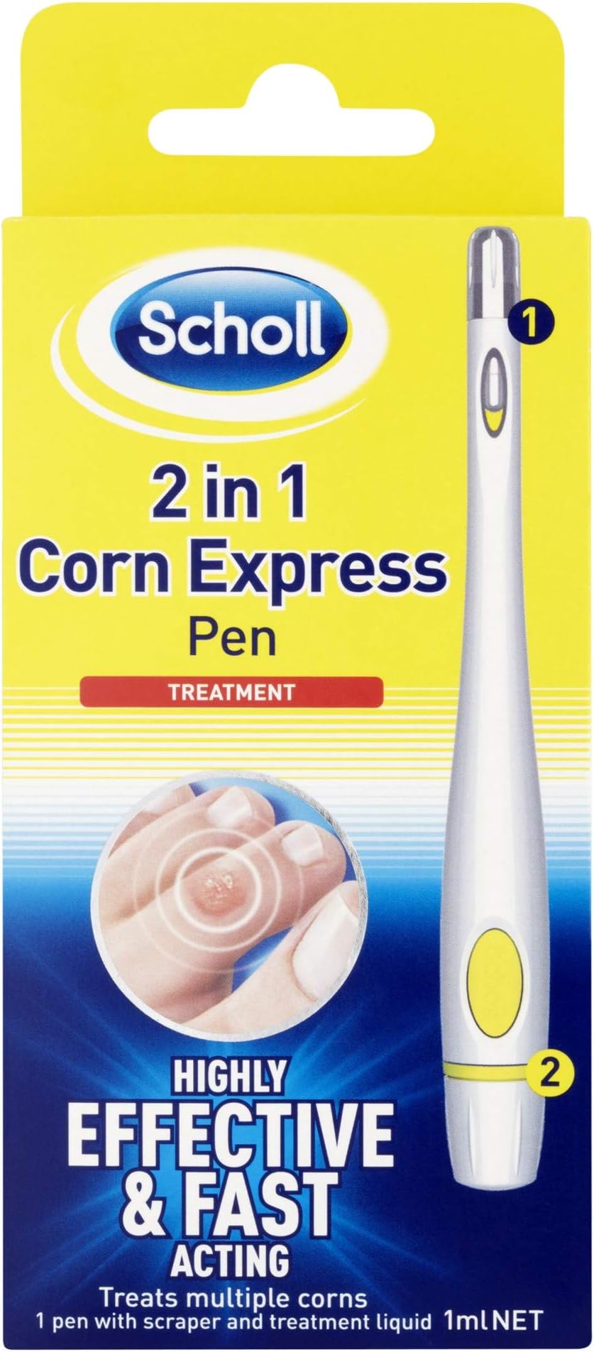 Scholl 2-in-1 Corn Express Pen 1ml Foot Care Fast Acting Corn Removal