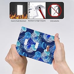Moslion Blue Jellyfish Triple Gang Toggle Covers