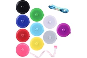 BUSHIBU Measuring Tape Retractable, 60 Inch Soft Fabric Tape Measure for Body, Push Button Sewing Measurement Tape for Cloth Waist(10 Pack)