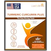 Live To Shine Turmeric Curcumin Topical Patches with Ginger, Boswellia &amp; Holy Basil - Plant-Based Joint &amp; Muscle Comfort - No Pills Needed - 30-Day Supply - Vegan, Clean, USA Made