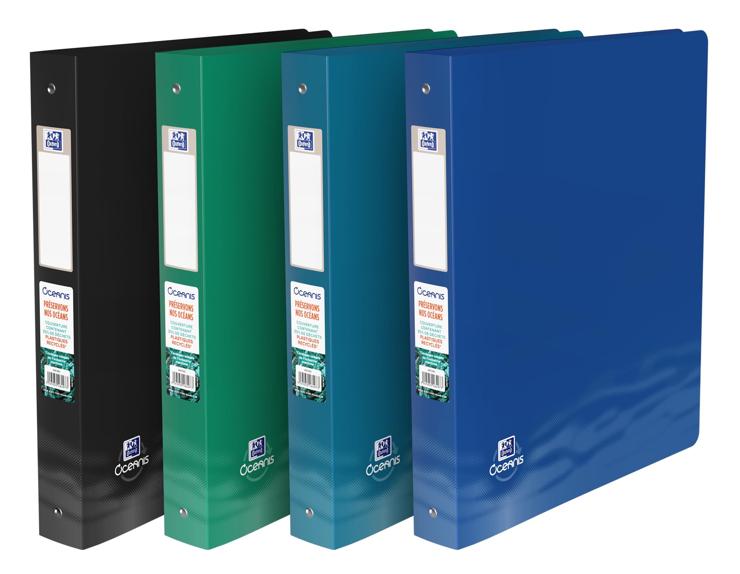OXFORD Oceanis A4XL 40mm Spine Ring Binder 4 Round Rings Cover Recycled Polypropylene Opaque Assorted Colours