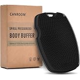 Canroom Silicone Bdoy Scrubber -Anti Zinc Infused-Exfoliating Shower Brush | Highly Elastic Bristles Exfoliator Silicone Shower Scrubber for Body,Cellulite Reduction,Blood Circulation-Black