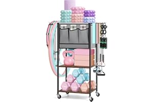 SHINOSKE Weight Rack for Home Gym Dumbell Rack Fabric Yoga Mat Storage,Organizes Yoga Mats,Foam Rollers,Dumbbells,Kettlebells & More,Women's Men's Fitness Workout Equipment Organization,Small Weight Rack