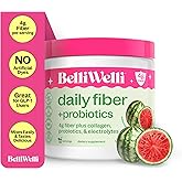 Belli Welli Fiber Supplement for Women & Men – Premium Daily Fiber Powder from Organic Acacia with Added Collagen, Electrolytes & Probiotics – No Bloat, Constipation & Gut Health Support (Watermelon)