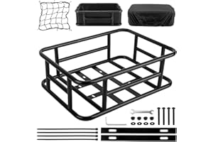 MITOJOSYEER Bike Basket Heavy Duty with Liner for Most Rear Mounted Bike Racks and Basket for Bike Carrying Sundries