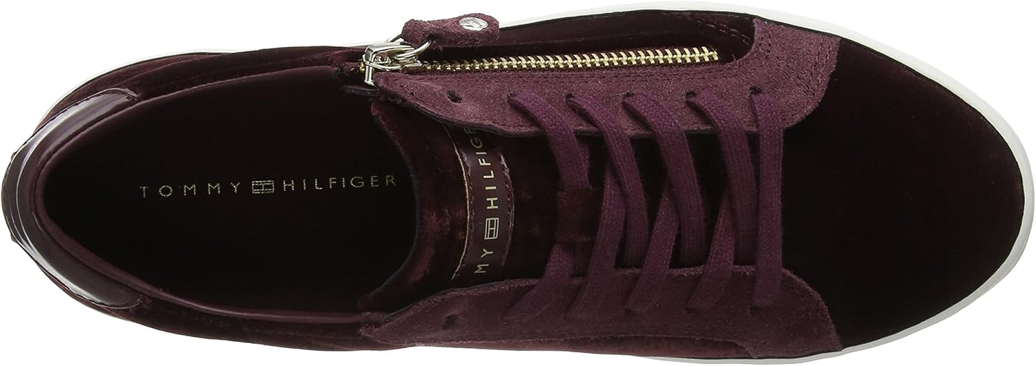 tommy hilfiger zipped velvet trainers