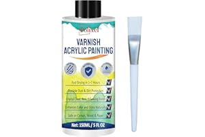 POLIXEL High Gloss Varnish for Acrylic Painting, Artist's Acrylic Varnish, Non-Yellowing, UV Resistant, Final Protective Coating for Canvas Art, Suitable for Pro Artists, Hobby Painter-5OZ/150ML