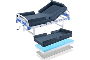 HOMBYS 6" Thickness 5-Zone Memory Foam Hospital Bed Mattress with Side Guards 76"x36", Thick FDA Registered Medical Mattress for Fall Prevention, Pressure Relief & Pain Reduction, Home/Clinical Use