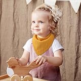 Yoofoss Muslin Baby Bibs 10 Pack Adjustable Bandana Bibs 100% Cotton Blue Orange view 8