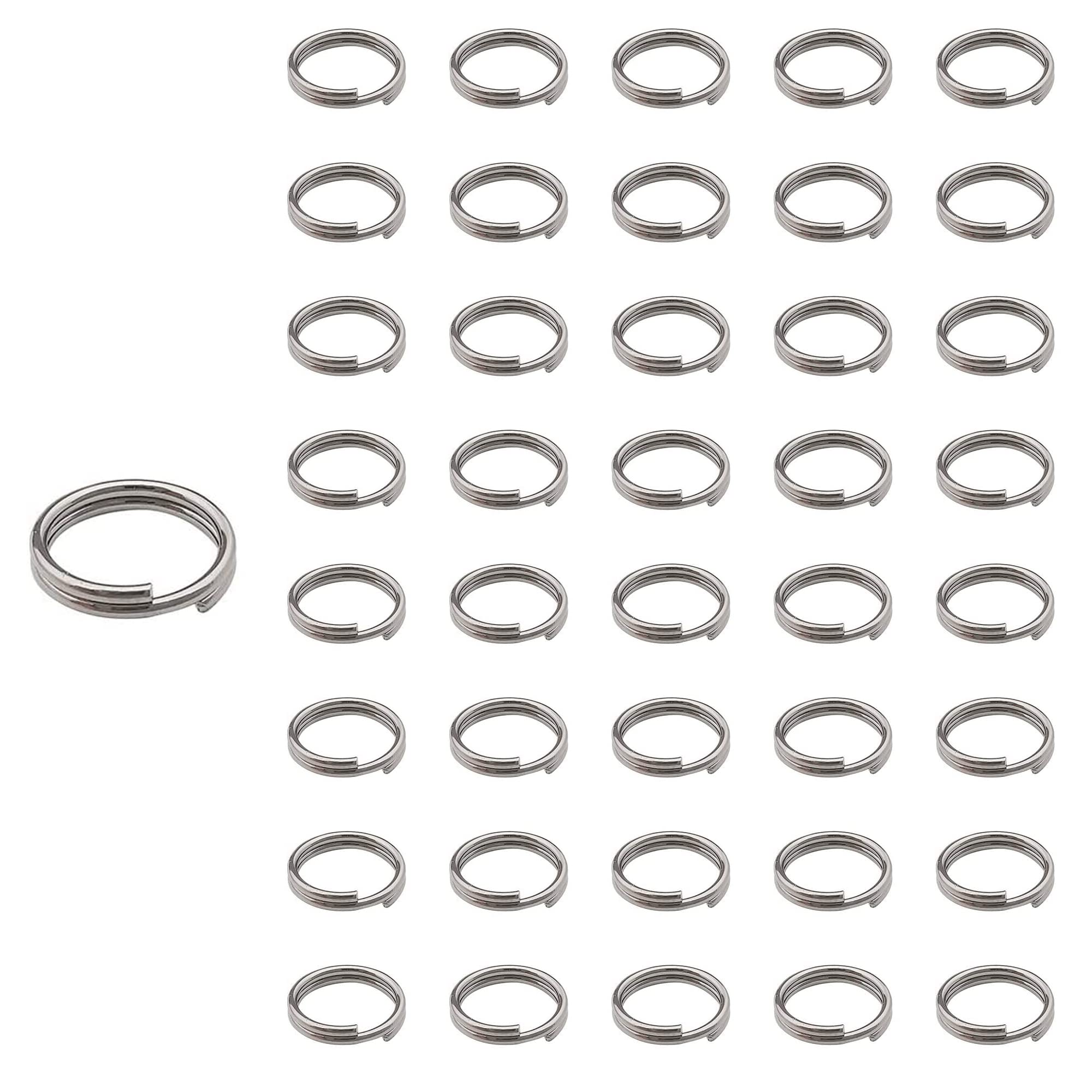 10mm 100pcs Split Rings Stainless Steel Double Loops Small Jump Ring Bulk Rings for DIY Arts Crafts Organization