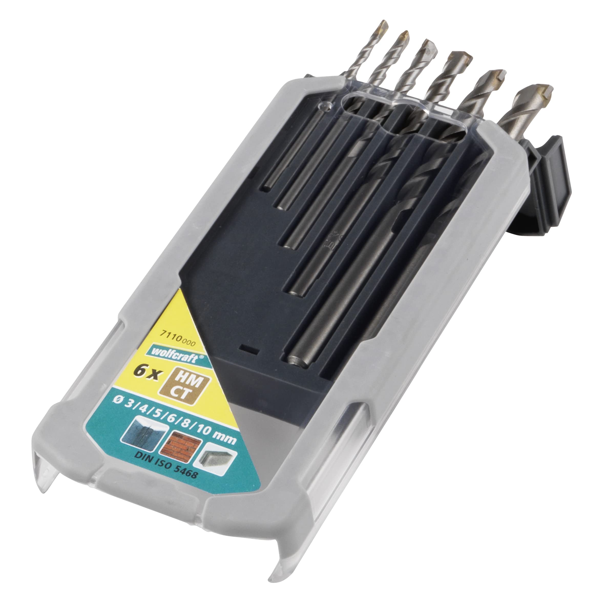 wolfcraft Concrete Drill Bit Set, Tungsten Carbide Tipped, Ø 3–10 mm, 6 Pcs. I 7110000 I For drilling into concrete, artificial stone and natural stone