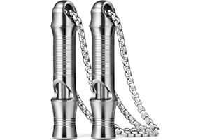 TISUR Titanium Emergency Whistle,EDC Safety Whistles Necklace Loud up to 120db,Survival Whistles for Survival,Hiking,Camping,Pets Training
