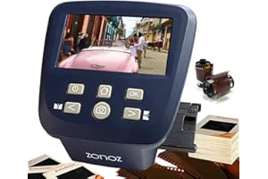 zonoz FS-Five Digital Film & Slide Scanner - Converts 35mm, 126, 110, Super 8 & 8mm Film Negatives & Slides to JPEG - Includes Large Bright 5-Inch LCD & Easy-Load Film Inserts Adapters