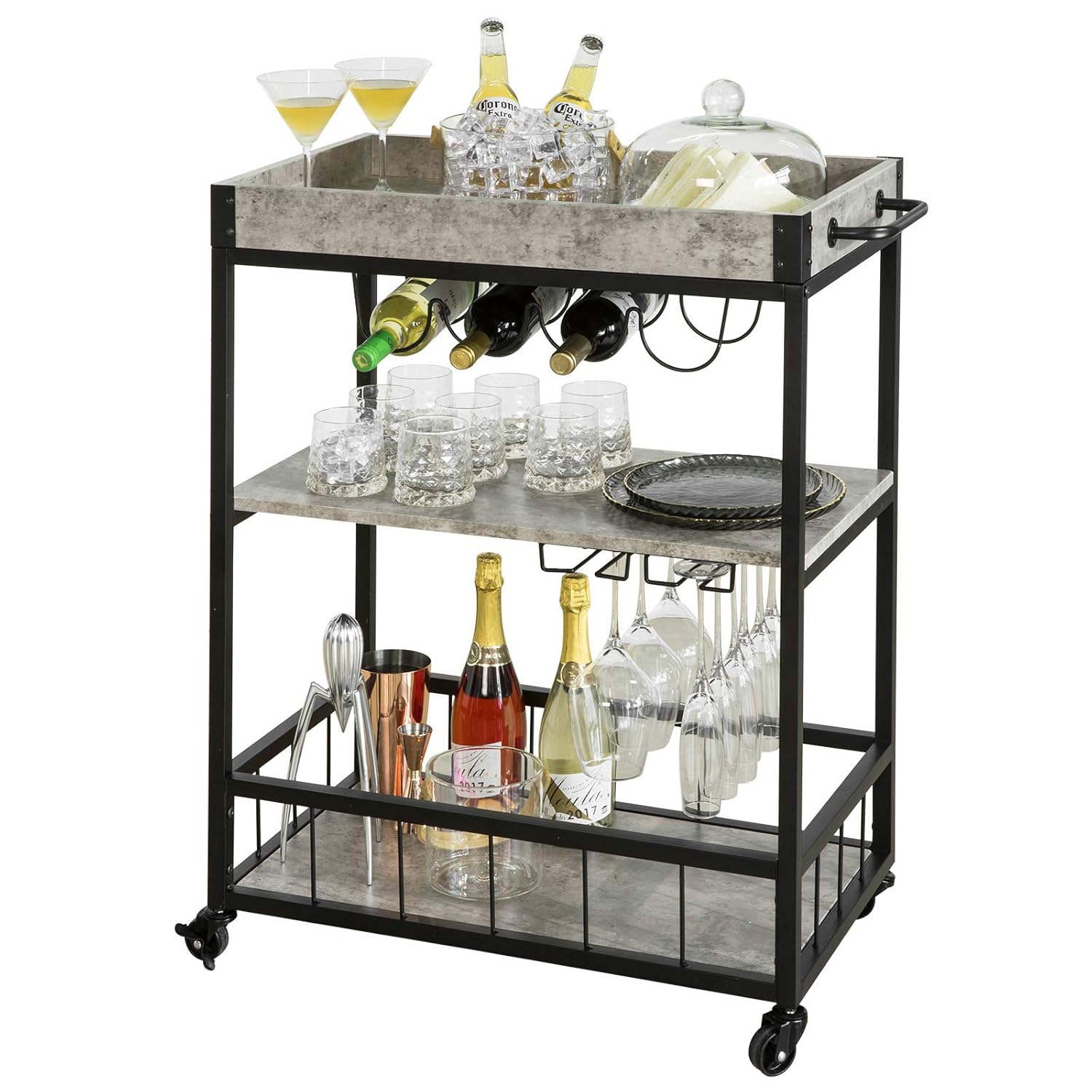 SoBuy Carrito De Cocina Carrito De Servir Carrito Con Bandeja FKW56 HG