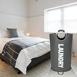 Maxsilan 90L Large Laundry Basket Freestanding Collapsible Hamper Dark Grey view 7